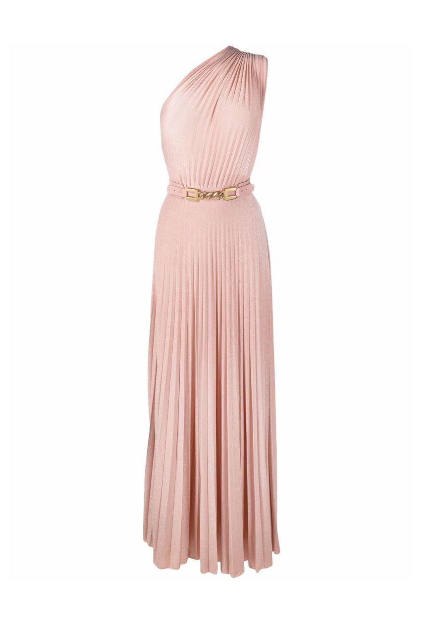 Pleated One-Shoulder Gown Elisabetta Franchi | Tsigaloglou Collection